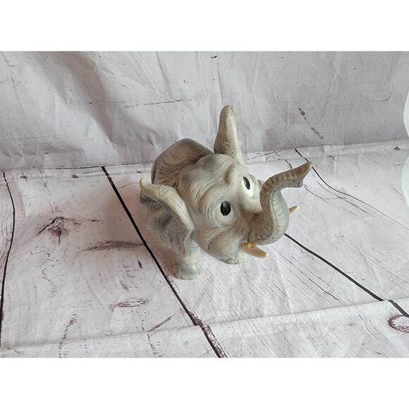 Vintage Andrea By Sadek Bright Big Eyed Sweet Baby Elephant Figurine 5in READ - Picture 2 of 10
